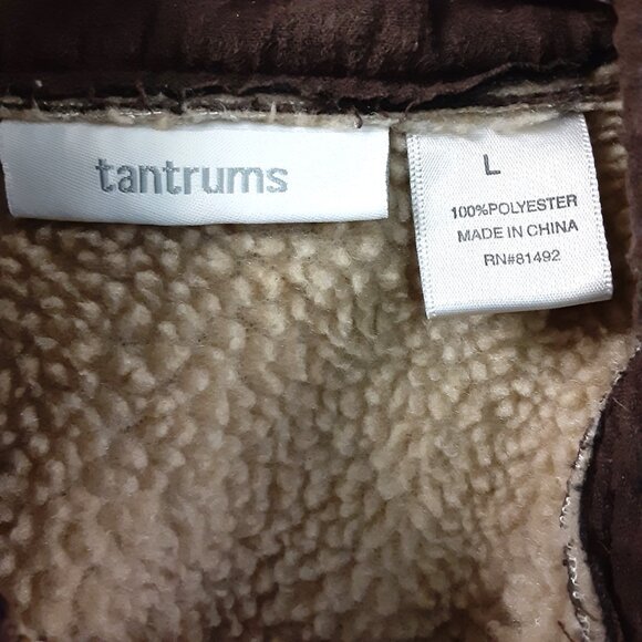 Vintage Tantrums Woman's Vest Size LARGE, Brown, Zip Closure, Zip Pockets - Picture 3 of 6